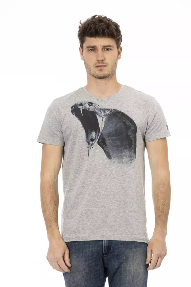 Camiseta de algodón gris Trussardi Action para hombre