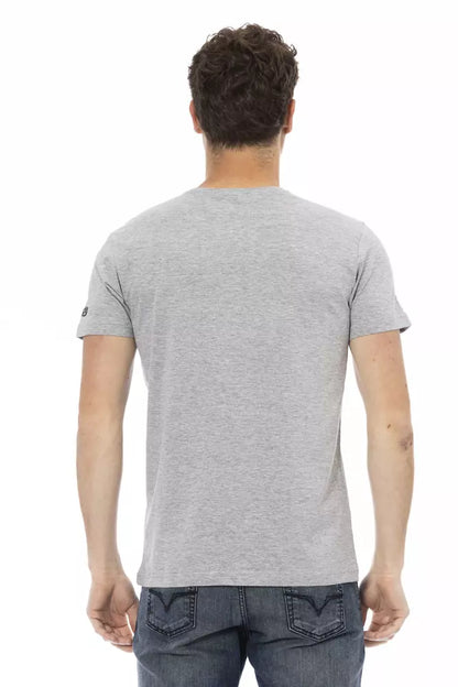 Camiseta de algodón gris Trussardi Action para hombre