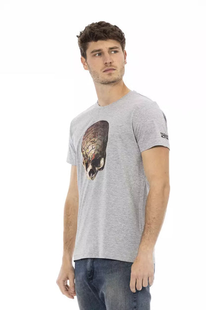 Camiseta de algodón gris Trussardi Action para hombre