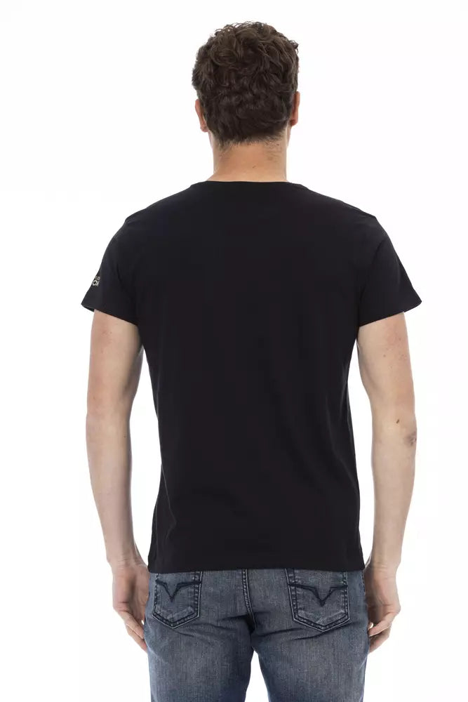 Camiseta de algodón negra para hombre Trussardi Action