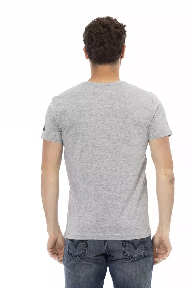 Camiseta de algodón gris Trussardi Action para hombre