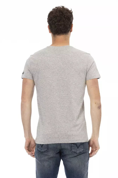 Camiseta de algodón gris Trussardi Action para hombre