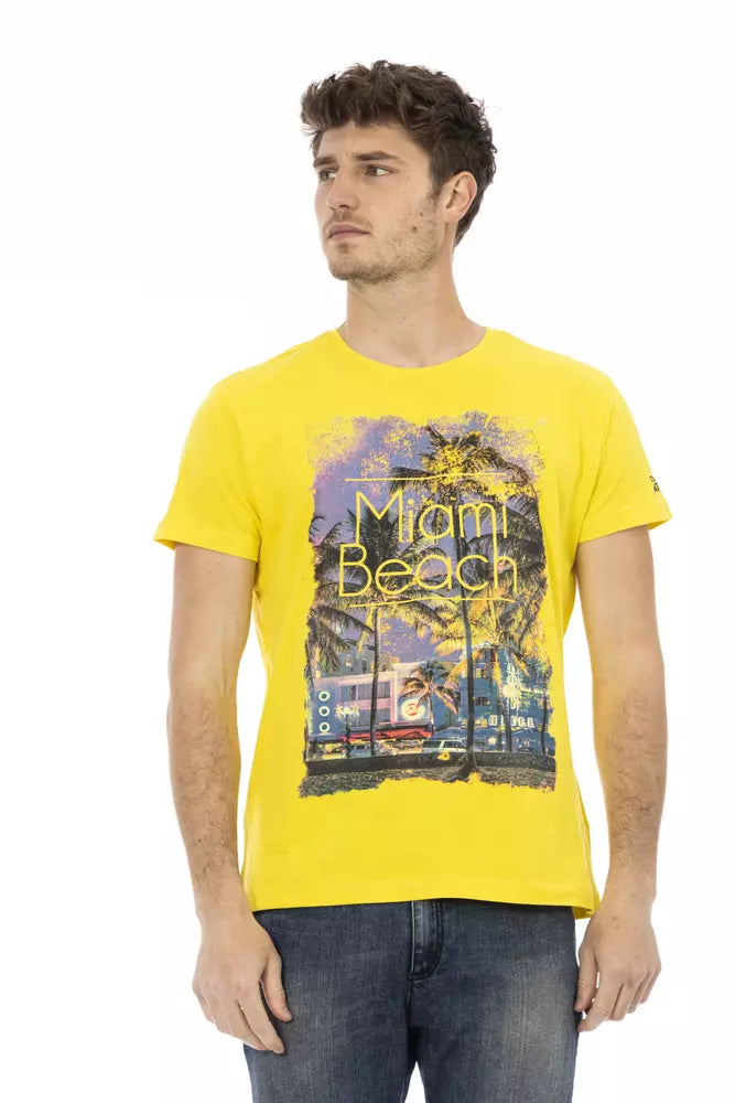 Camiseta de algodón amarilla para hombre Trussardi Action