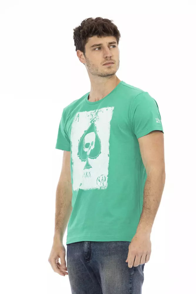 Camiseta de algodón verde Action de Trussardi para hombre