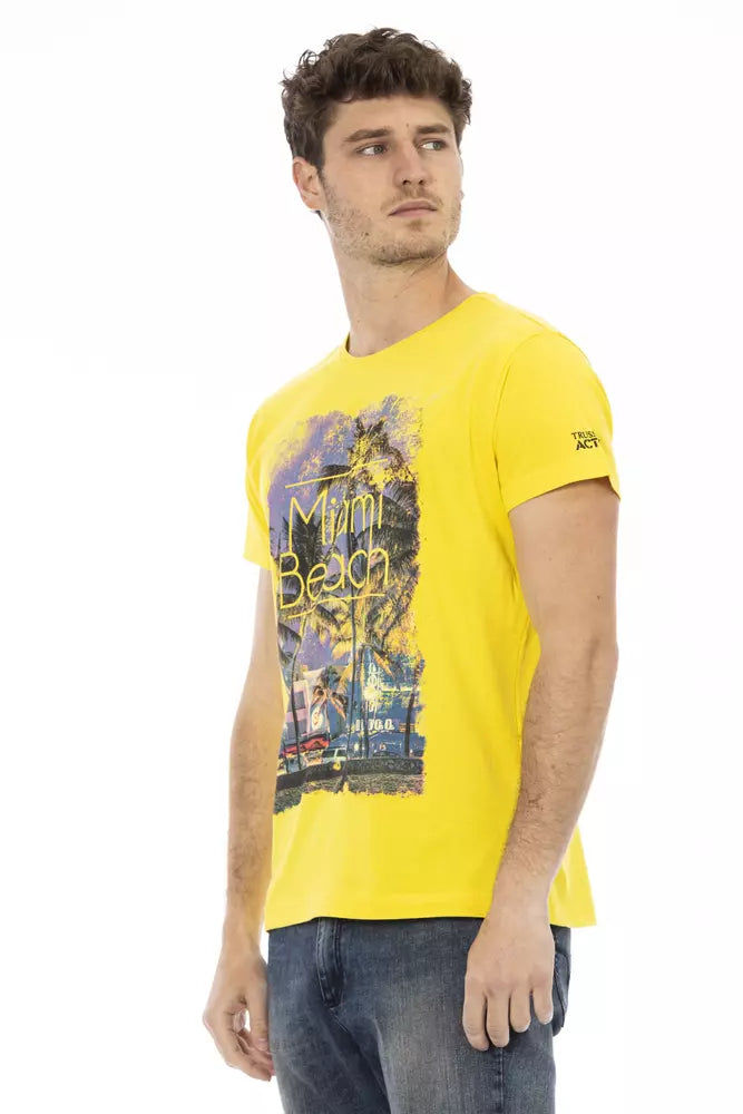 Camiseta de algodón amarilla para hombre Trussardi Action