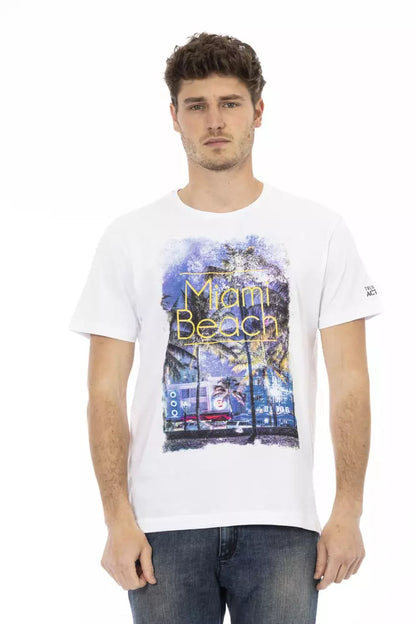 Camiseta de algodón blanca para hombre Trussardi Action
