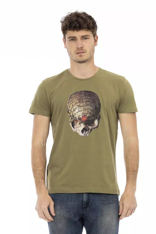 Camiseta de algodón verde Action de Trussardi para hombre