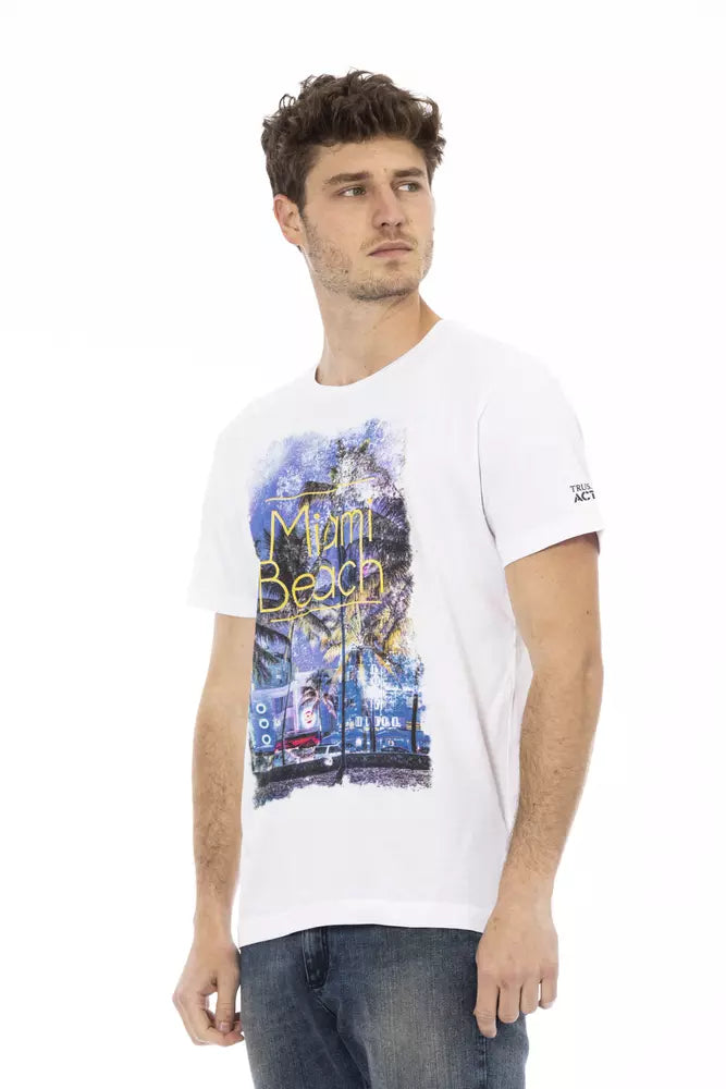 Camiseta de algodón blanca para hombre Trussardi Action