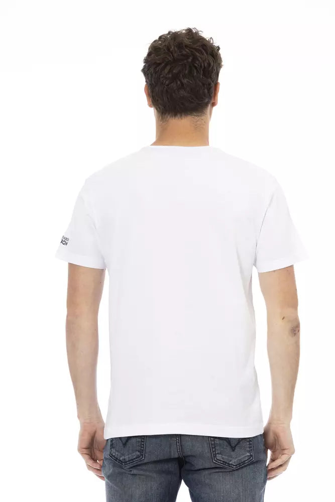 Camiseta de algodón blanca para hombre Trussardi Action