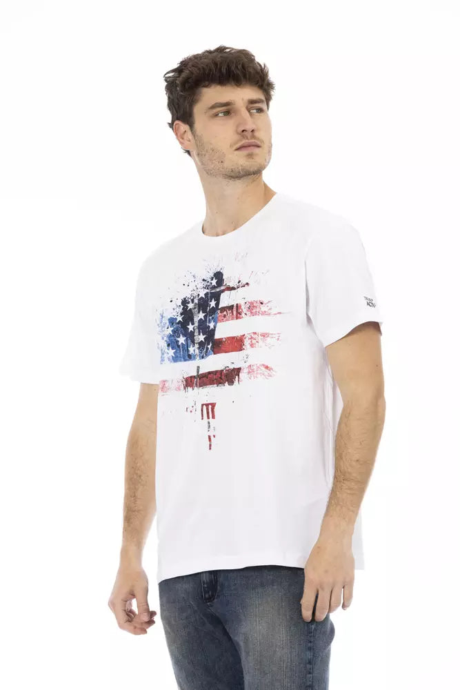 Camiseta de algodón blanca para hombre Trussardi Action
