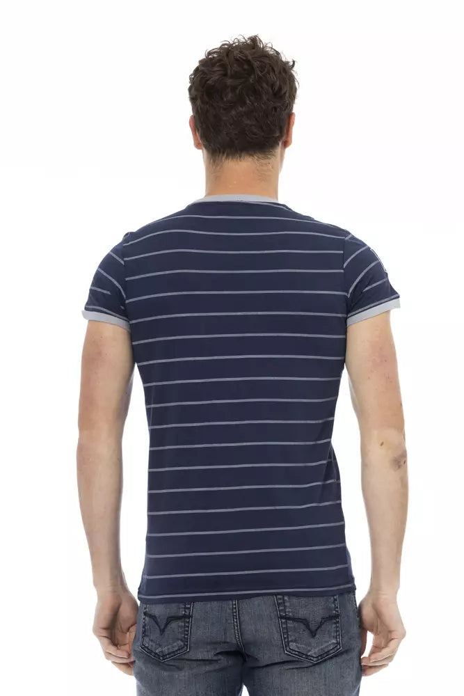 Camiseta de algodón azul Trussardi Action para hombre