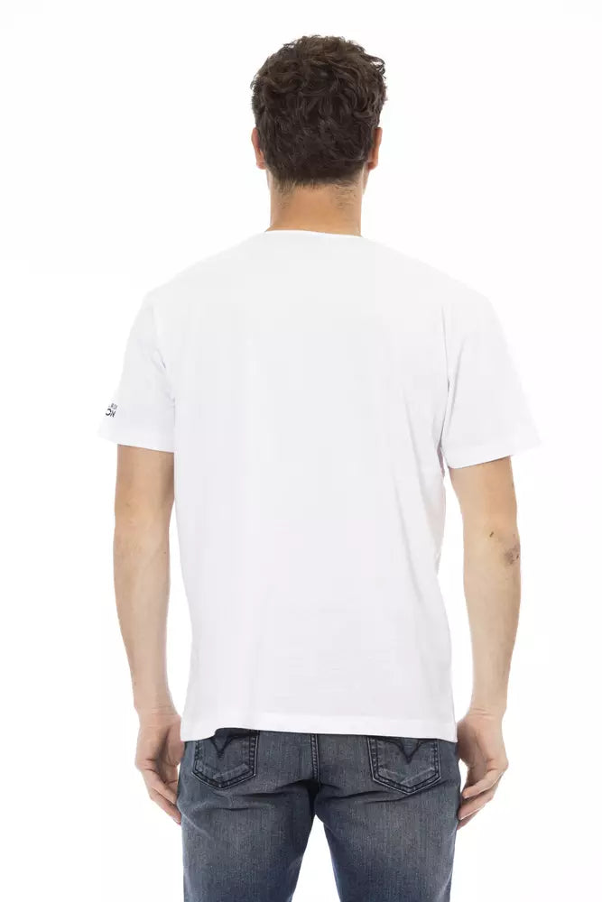 Camiseta de algodón blanca para hombre Trussardi Action
