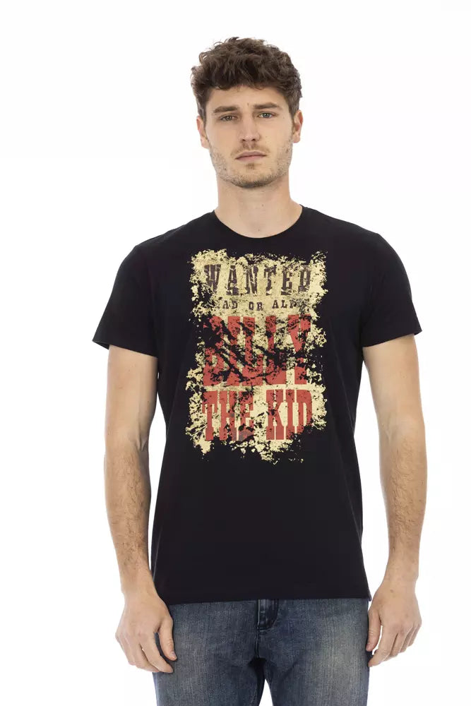 Camiseta de algodón negra para hombre Trussardi Action
