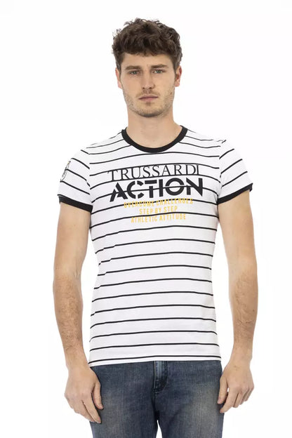 Camiseta de algodón blanca para hombre Trussardi Action