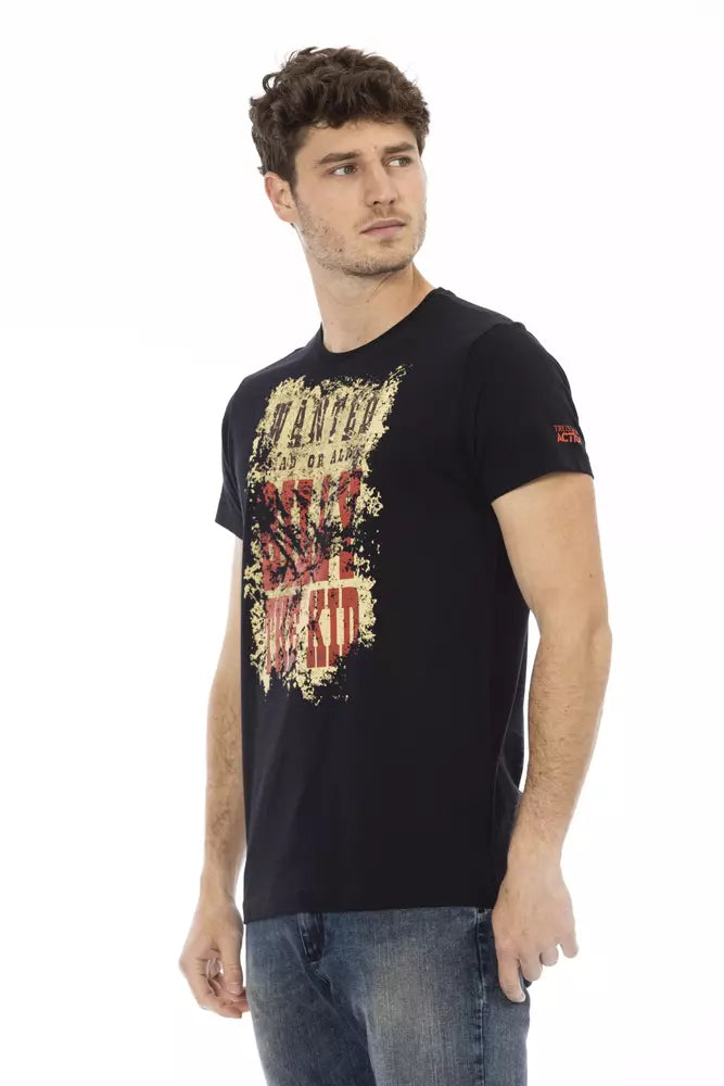 Camiseta de algodón negra para hombre Trussardi Action