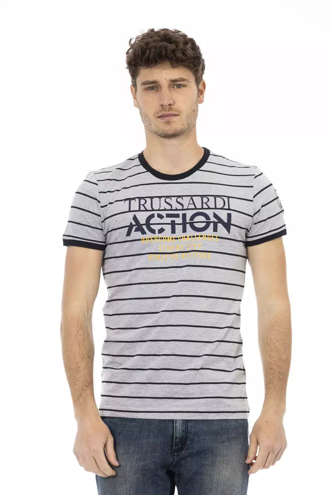 Camiseta de algodón gris Trussardi Action para hombre