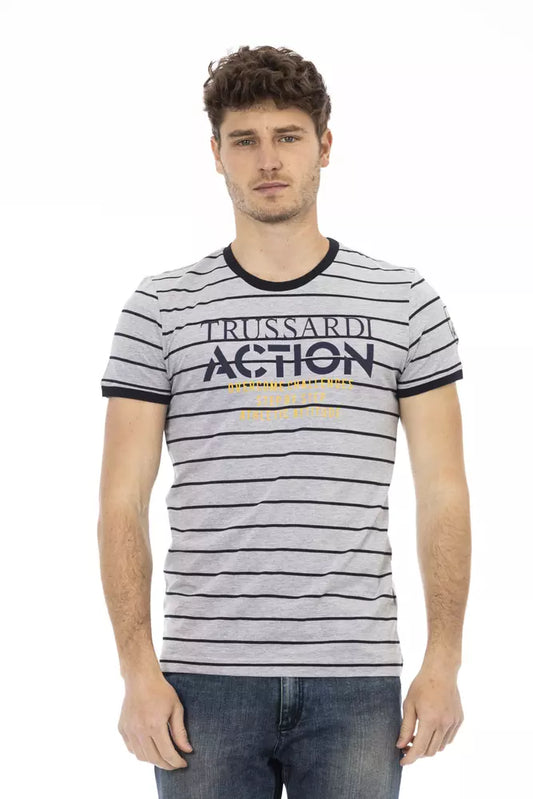 Camiseta de algodón gris Trussardi Action para hombre