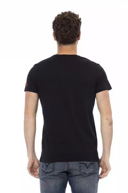 Camiseta de algodón negra para hombre Trussardi Action