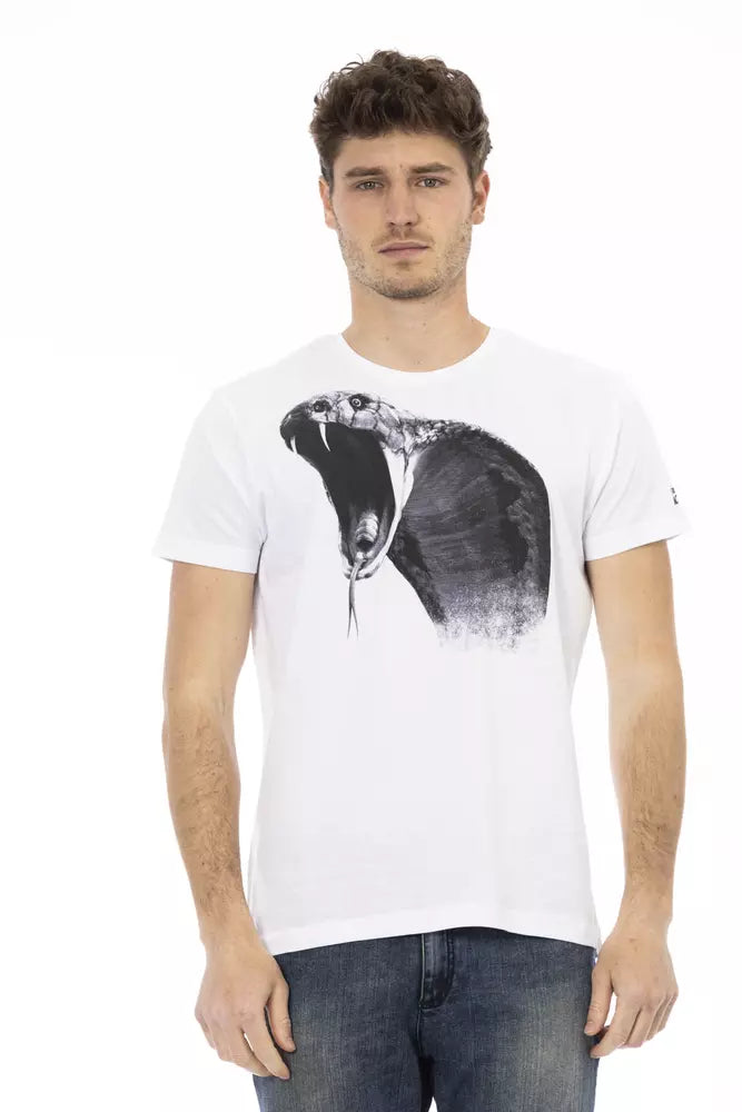 Camiseta de algodón blanca para hombre Trussardi Action