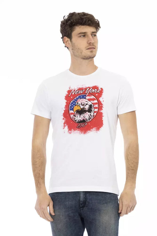 Camiseta de algodón blanca para hombre Trussardi Action