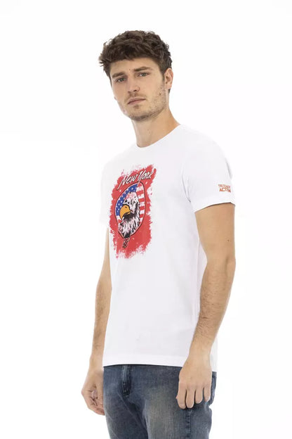 Camiseta de algodón blanca para hombre Trussardi Action