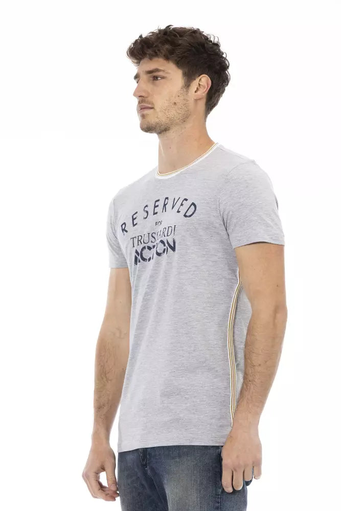 Camiseta de algodón gris Trussardi Action para hombre