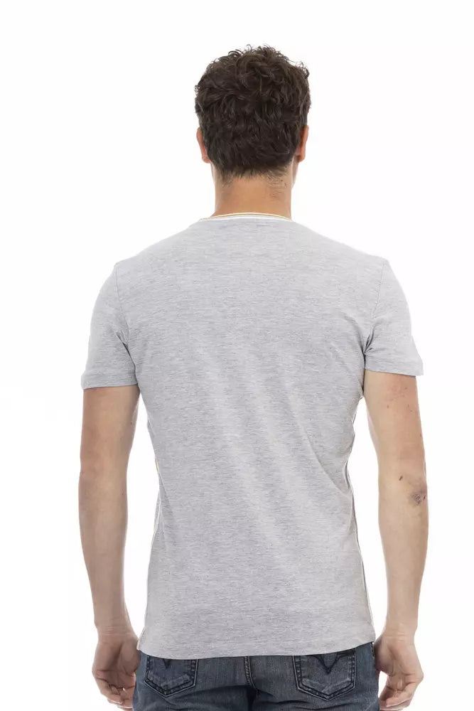 Camiseta de algodón gris Trussardi Action para hombre