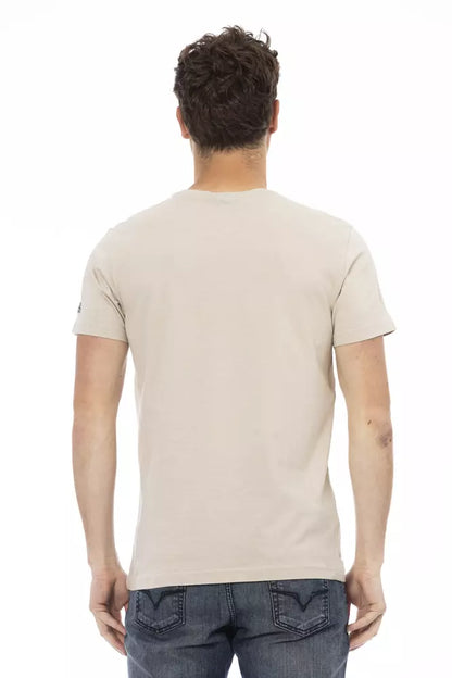 Camiseta de algodón beige para hombre Trussardi Action