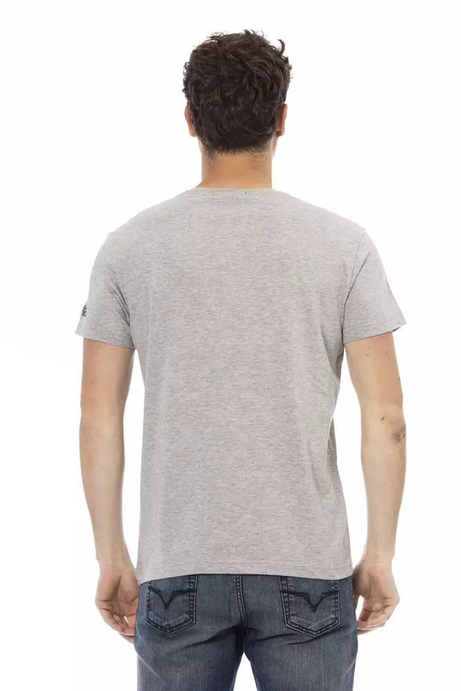 Camiseta de algodón gris Trussardi Action para hombre