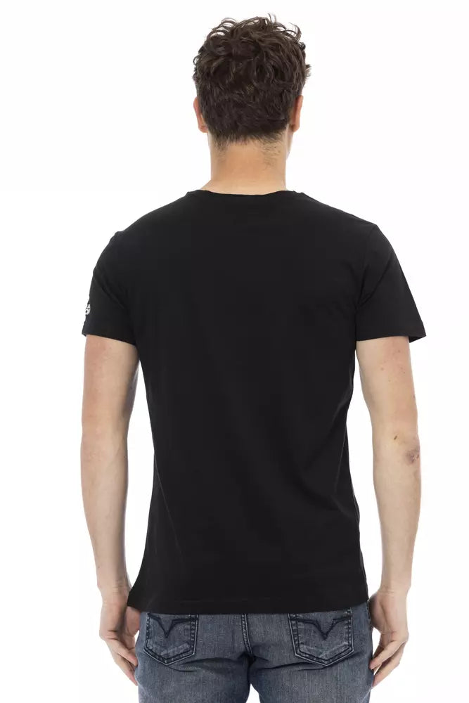 Camiseta negra de algodón para hombre Trussardi Action