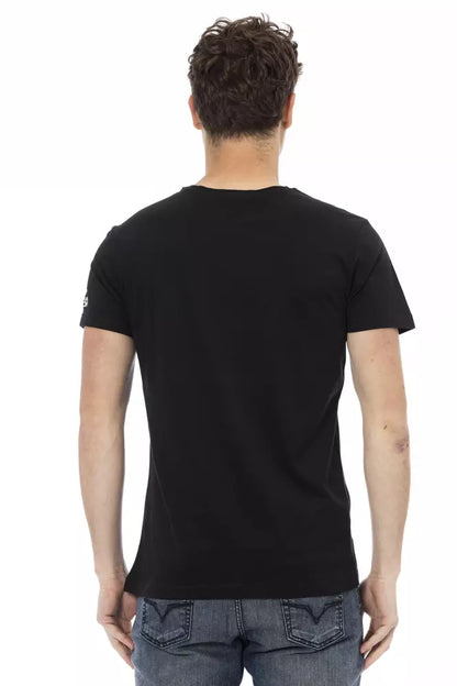 Camiseta negra de algodón para hombre Trussardi Action