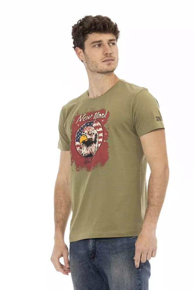 Camiseta de algodón verde Action de Trussardi para hombre