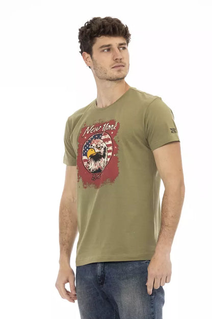 Camiseta de algodón verde Action de Trussardi para hombre