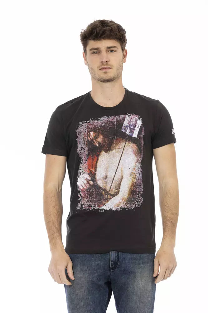 Camiseta de algodón negra para hombre Trussardi Action