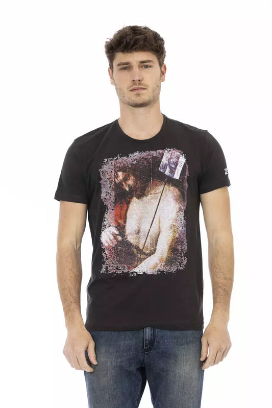 Camiseta de algodón negra para hombre Trussardi Action