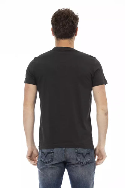 Camiseta de algodón negra para hombre Trussardi Action