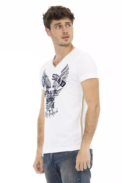 Camiseta de algodón blanca para hombre Trussardi Action