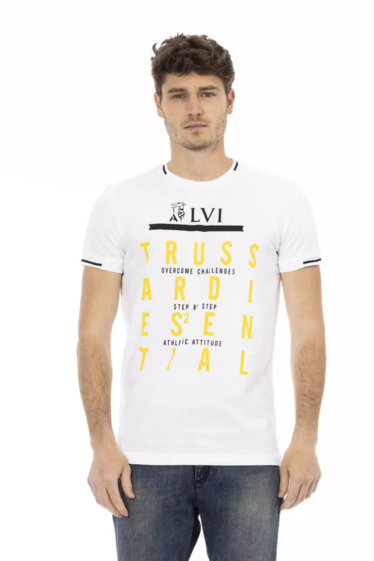 Camiseta de algodón blanca para hombre Trussardi Action