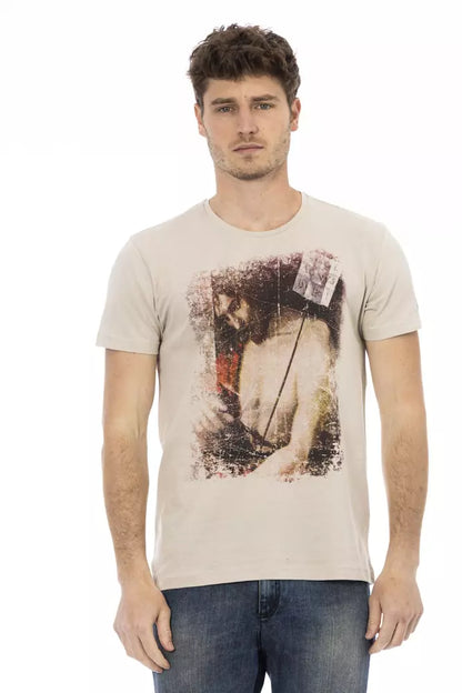 Camiseta de algodón beige para hombre Trussardi Action