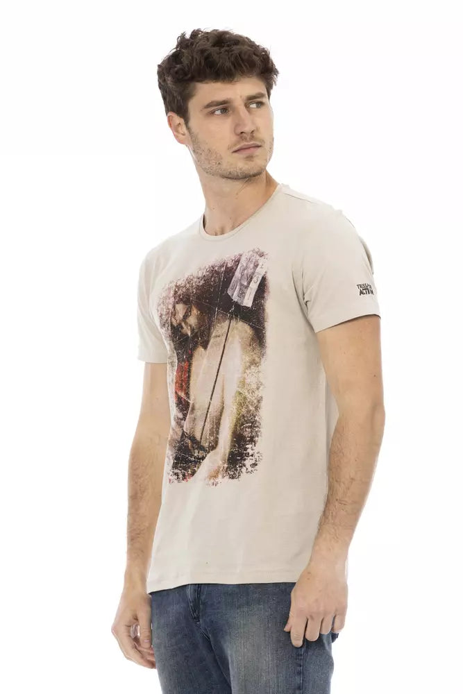 Camiseta de algodón beige para hombre Trussardi Action