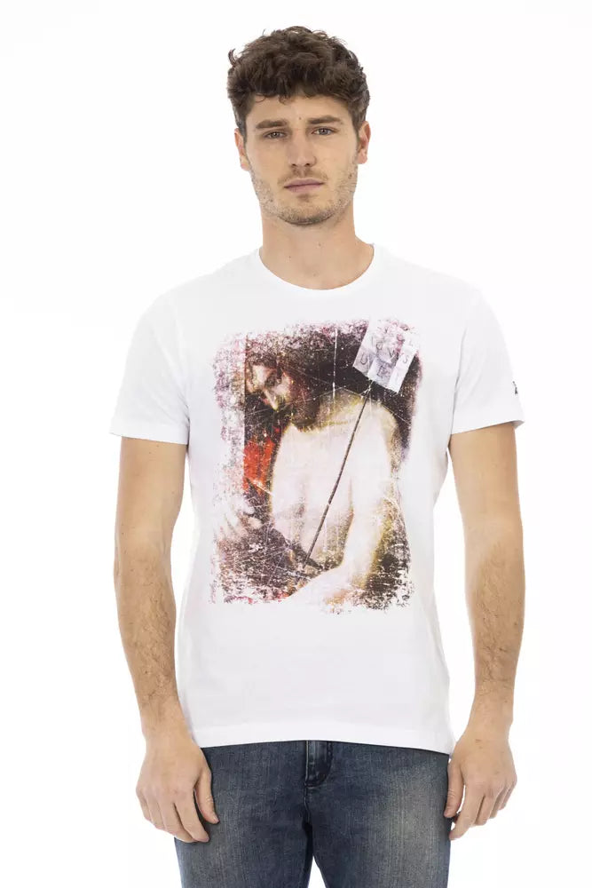 Camiseta de algodón blanca para hombre Trussardi Action