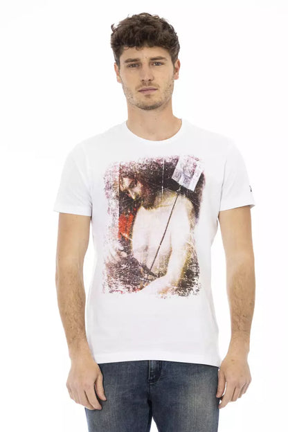 Camiseta de algodón blanca para hombre Trussardi Action