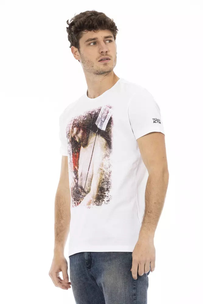Camiseta de algodón blanca para hombre Trussardi Action