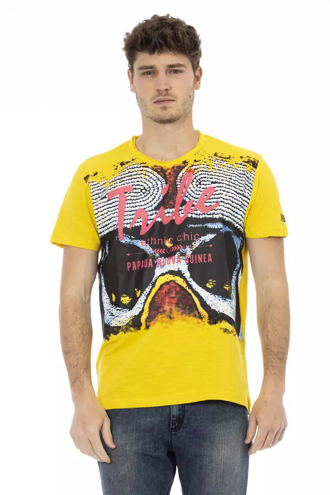 Camiseta de algodón amarilla para hombre Trussardi Action