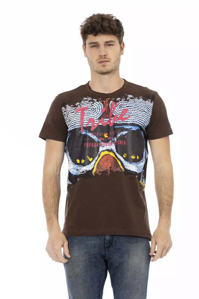 Camiseta de algodón marrón para hombre Trussardi Action