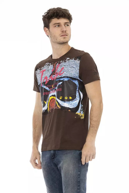 Camiseta de algodón marrón para hombre Trussardi Action