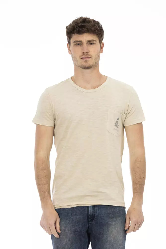 Camiseta de algodón beige para hombre Trussardi Action