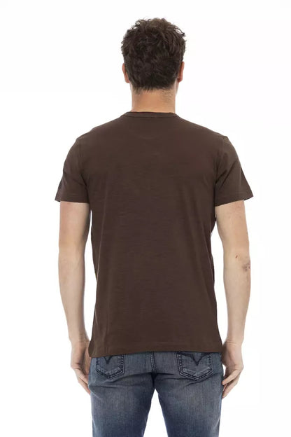 Camiseta de algodón marrón para hombre Trussardi Action