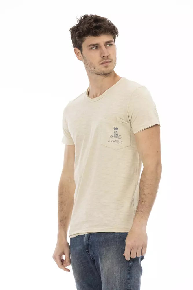 Camiseta de algodón beige para hombre Trussardi Action