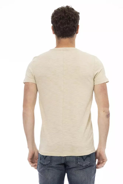 Camiseta de algodón beige para hombre Trussardi Action